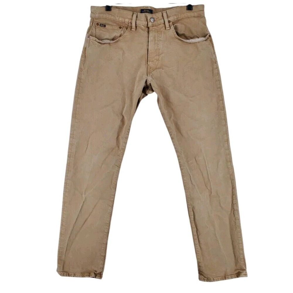 Polo Ralph Lauren Jeans Hampton Relaxed Straight Mens 32x32 Khaki Brown Mid Rise - Picture 4 of 13